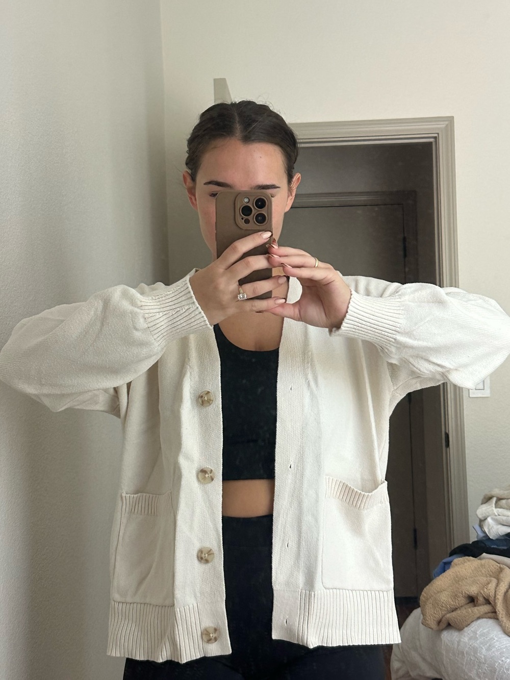 Button-Front Cardigan Jacket